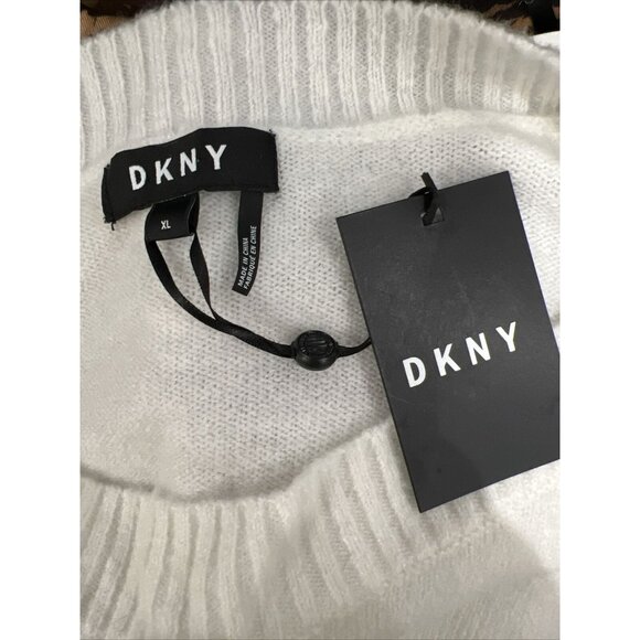 DKNY Womens XL Black & White Color Block Sweater NWT - Picture 6 of 7